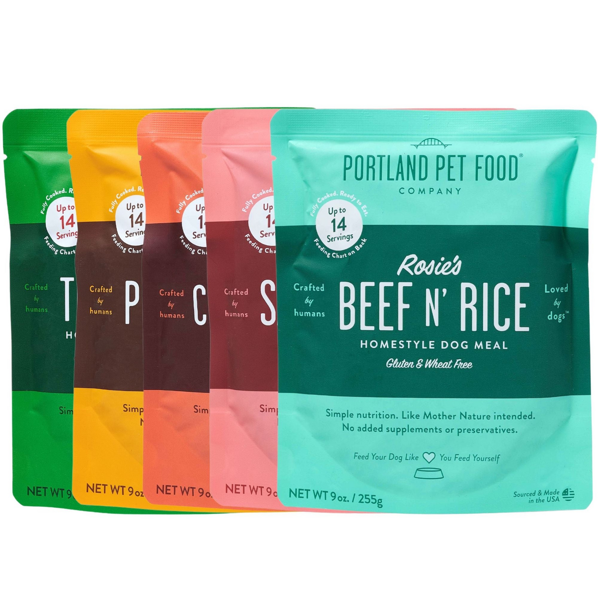 Dog Meal Variety Pack, Human-Grade Dog Meal, Mixer or Meal Topper, 9 oz Pouches