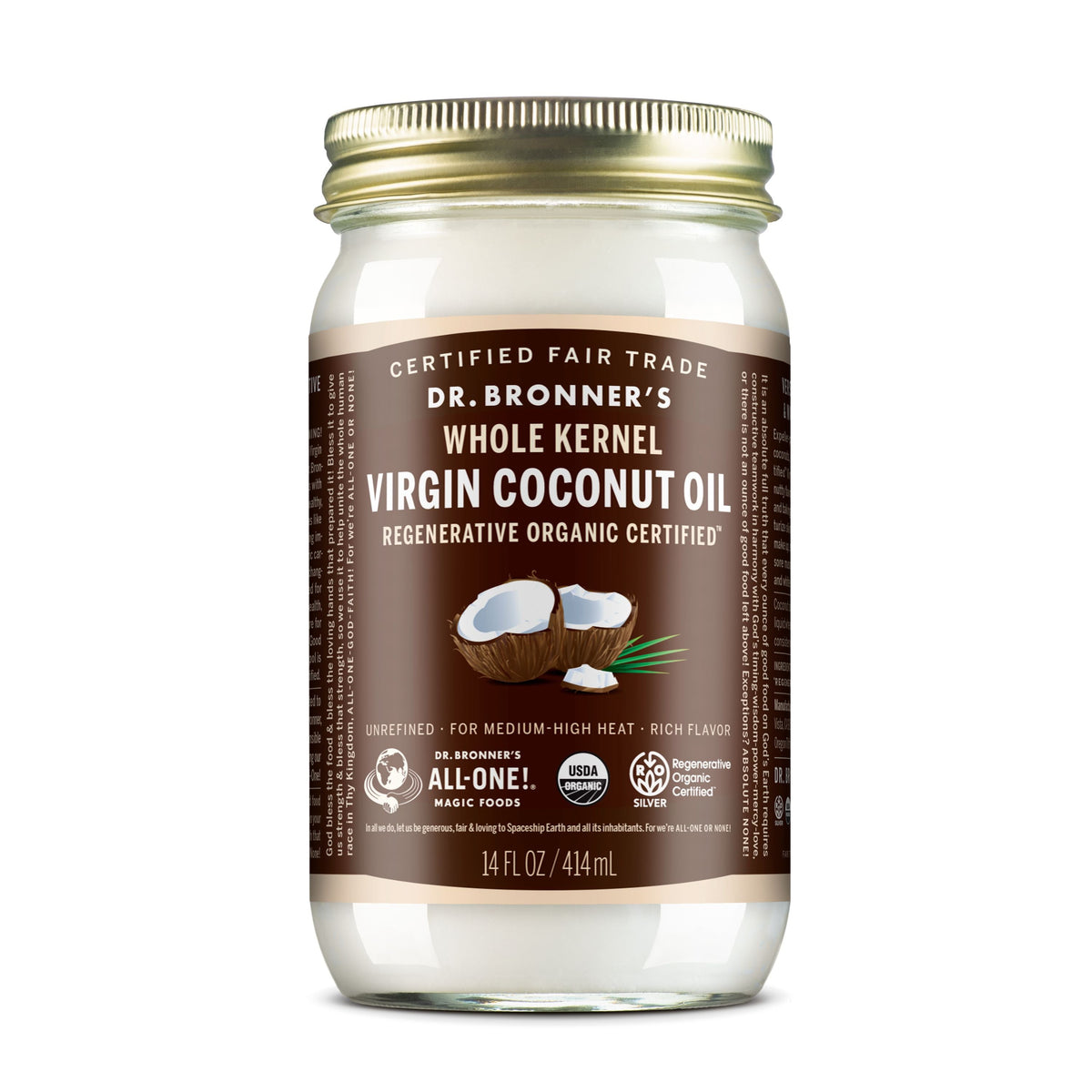 Fair Trade & Organic Whole Kernel Virgin Coconut Oil