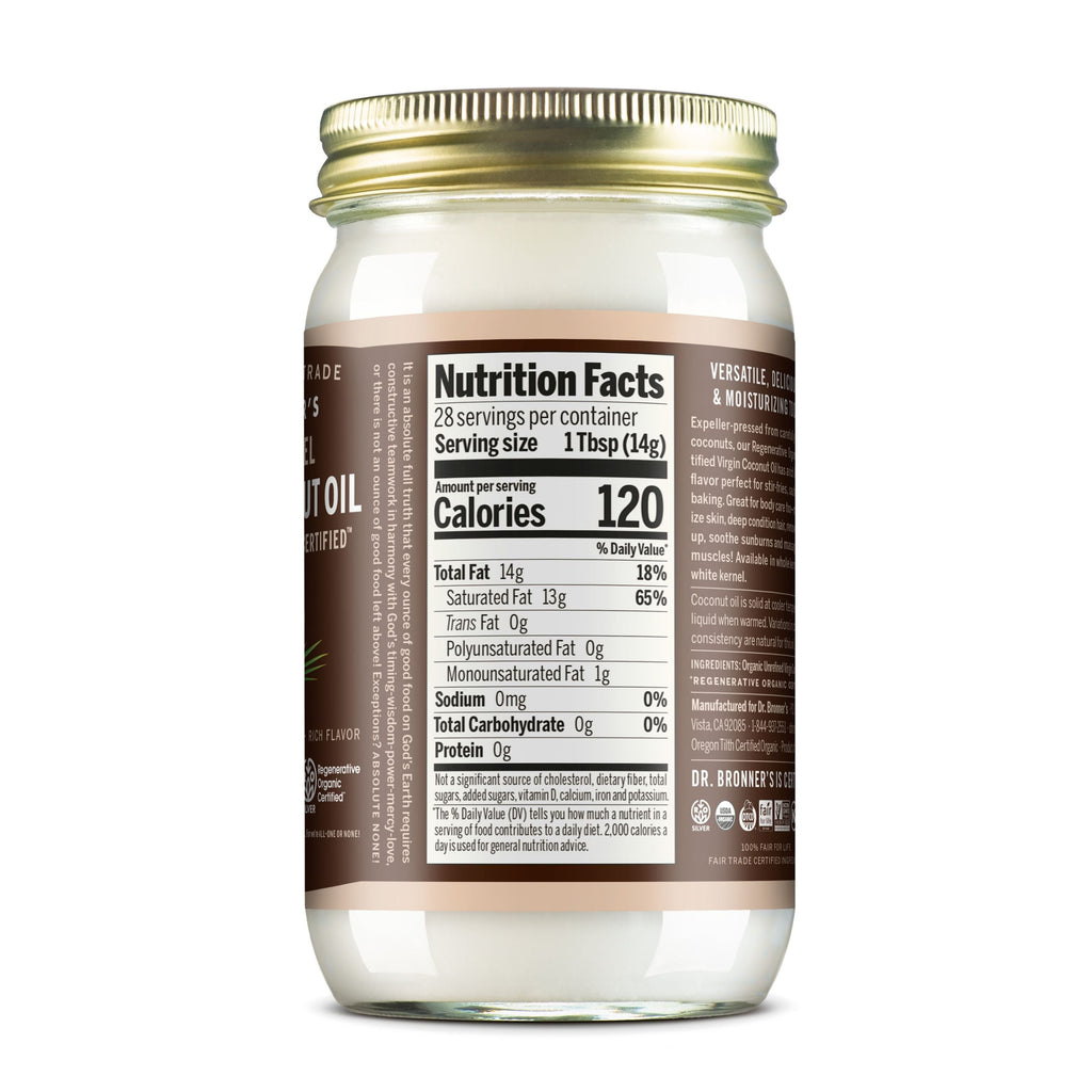 Practical Living Fair Trade and Organic Whole Kernel Virgin Coconut Oil for daily home and personal routines with pantry foods and beverages