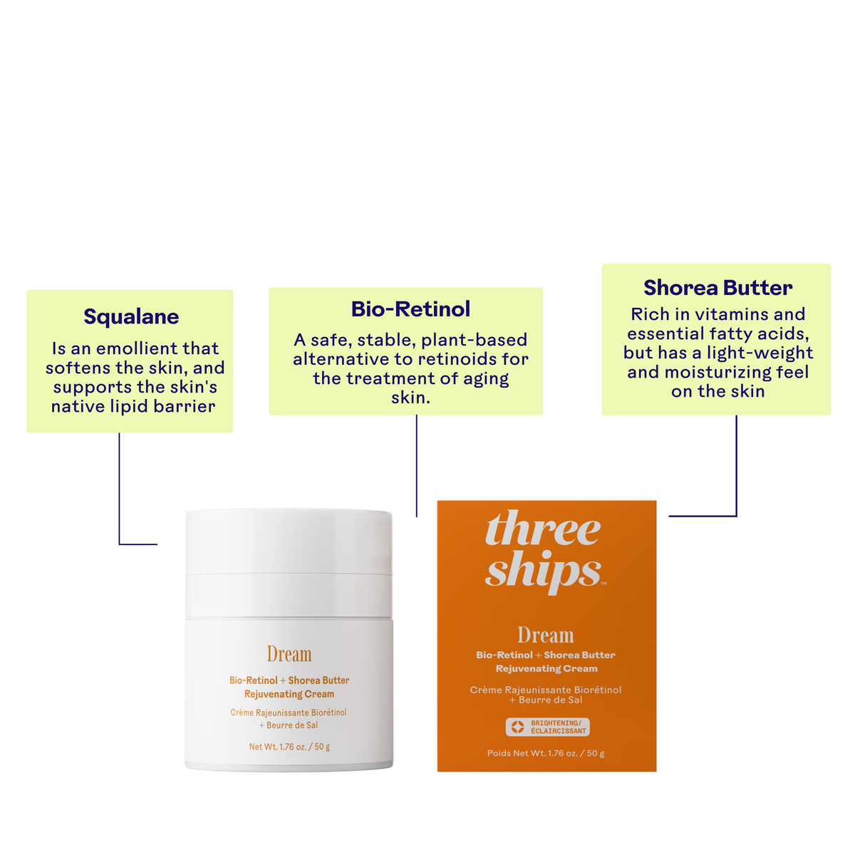 Practical Living Dream Bio-Retinol + Shorea Butter Rejuvenating Cream for daily home and personal routines with facial skin and sun care