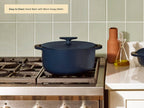 Daily Care Enameled Cast Iron Dutch Oven with Flat Lid, 6.5 qt for daily home and personal routines with cookware food storage and kitchen tools