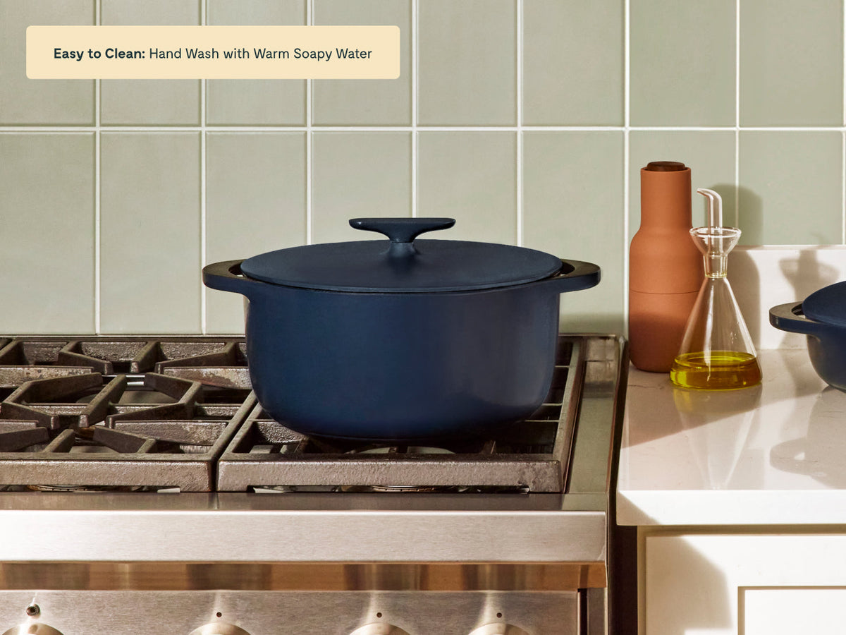 Daily Care Enameled Cast Iron Dutch Oven with Flat Lid, 6.5 qt for daily home and personal routines with cookware food storage and kitchen tools