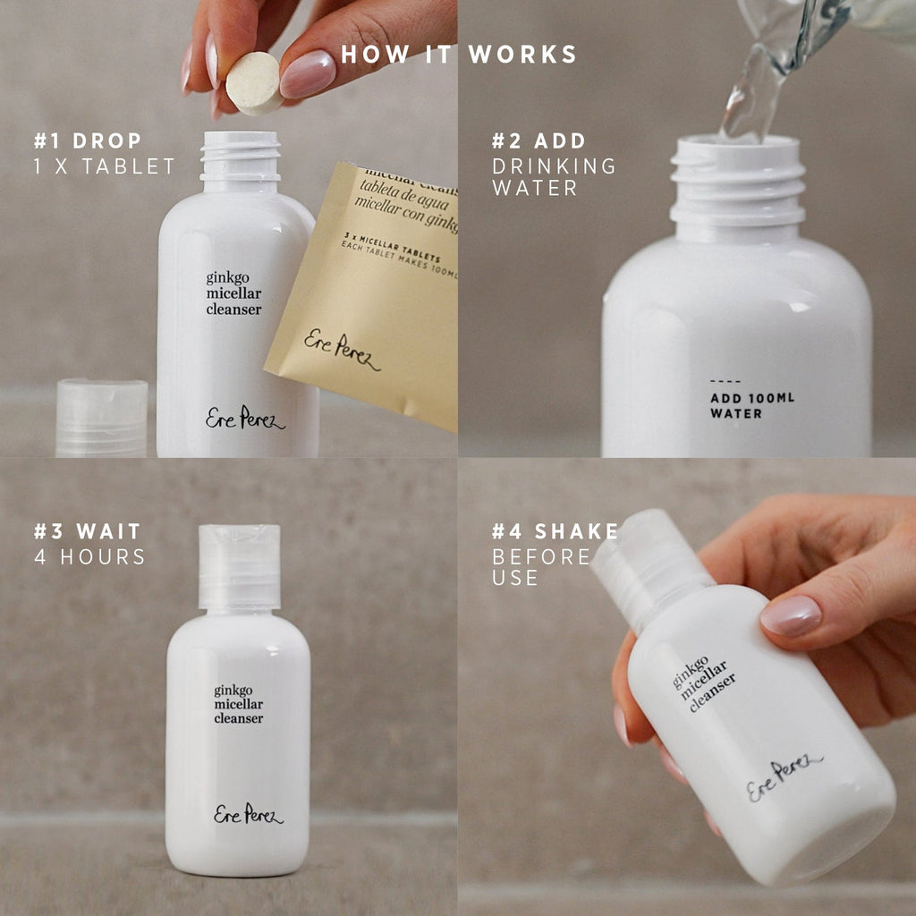 Routine Ready Ginkgo Micellar Cleanser for daily home and personal routines with facial skin and sun care