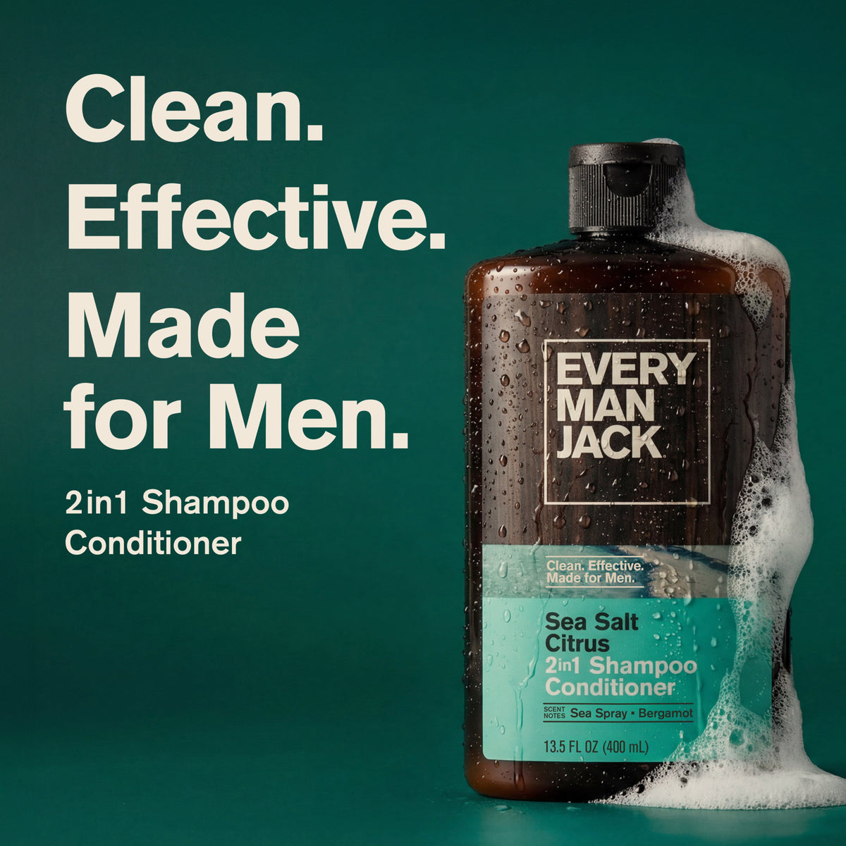 Practical Living 2-in-1 Shampoo and Conditioner for Men, Naturally Derived for daily home and personal routines with hair care