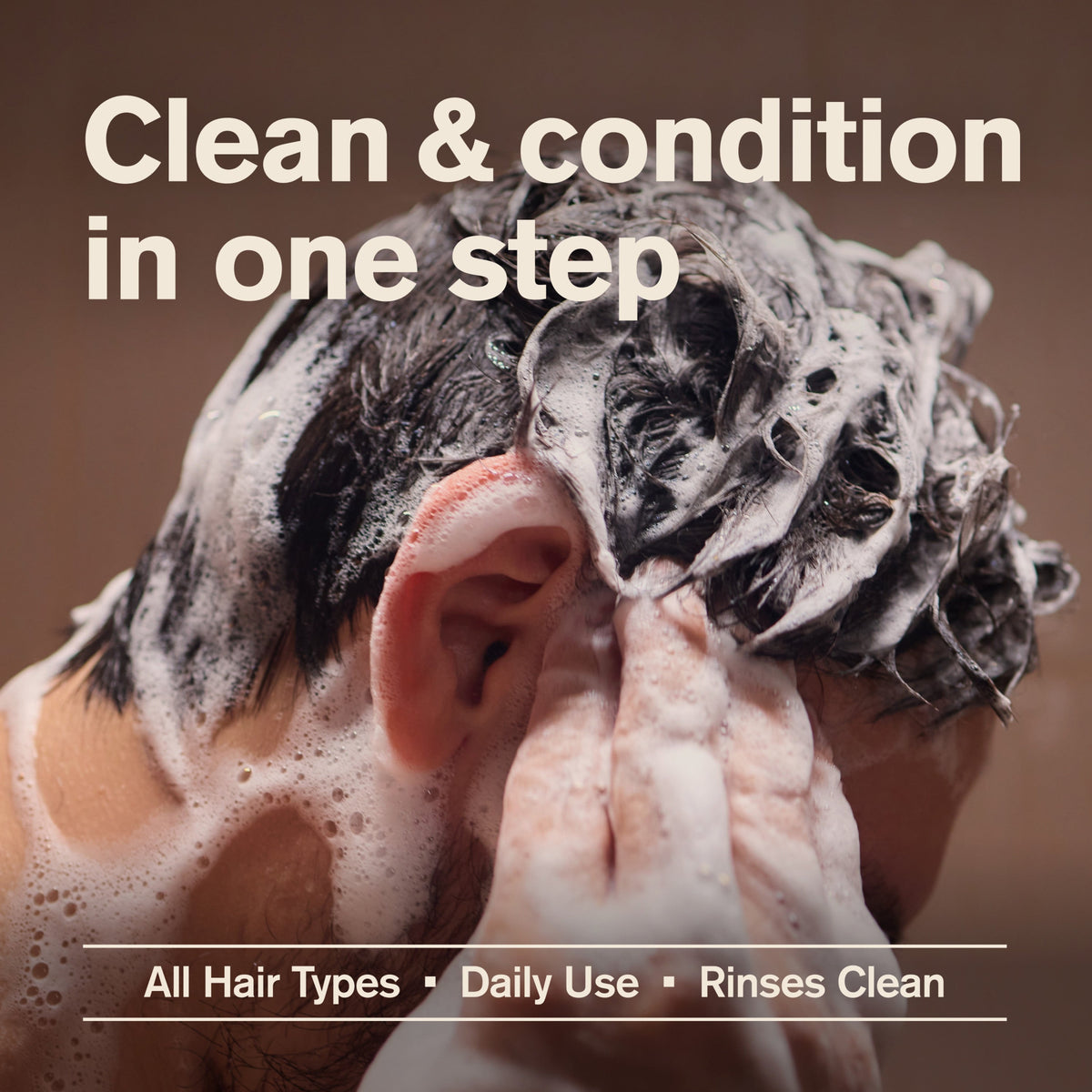 Practical Living 2-in-1 Shampoo and Conditioner for Men, Naturally Derived for daily home and personal routines with hair care