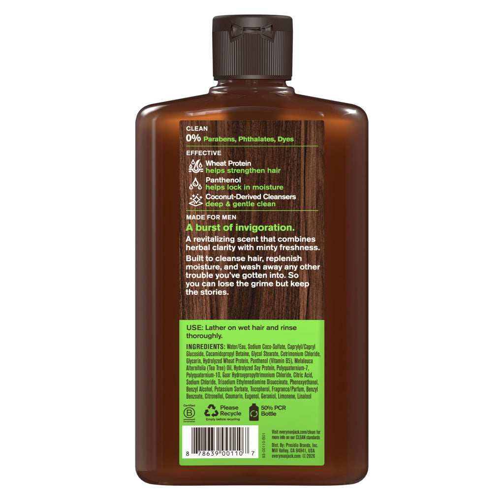 Practical Living 2-in-1 Shampoo and Conditioner for Men, Naturally Derived for daily home and personal routines with hair care