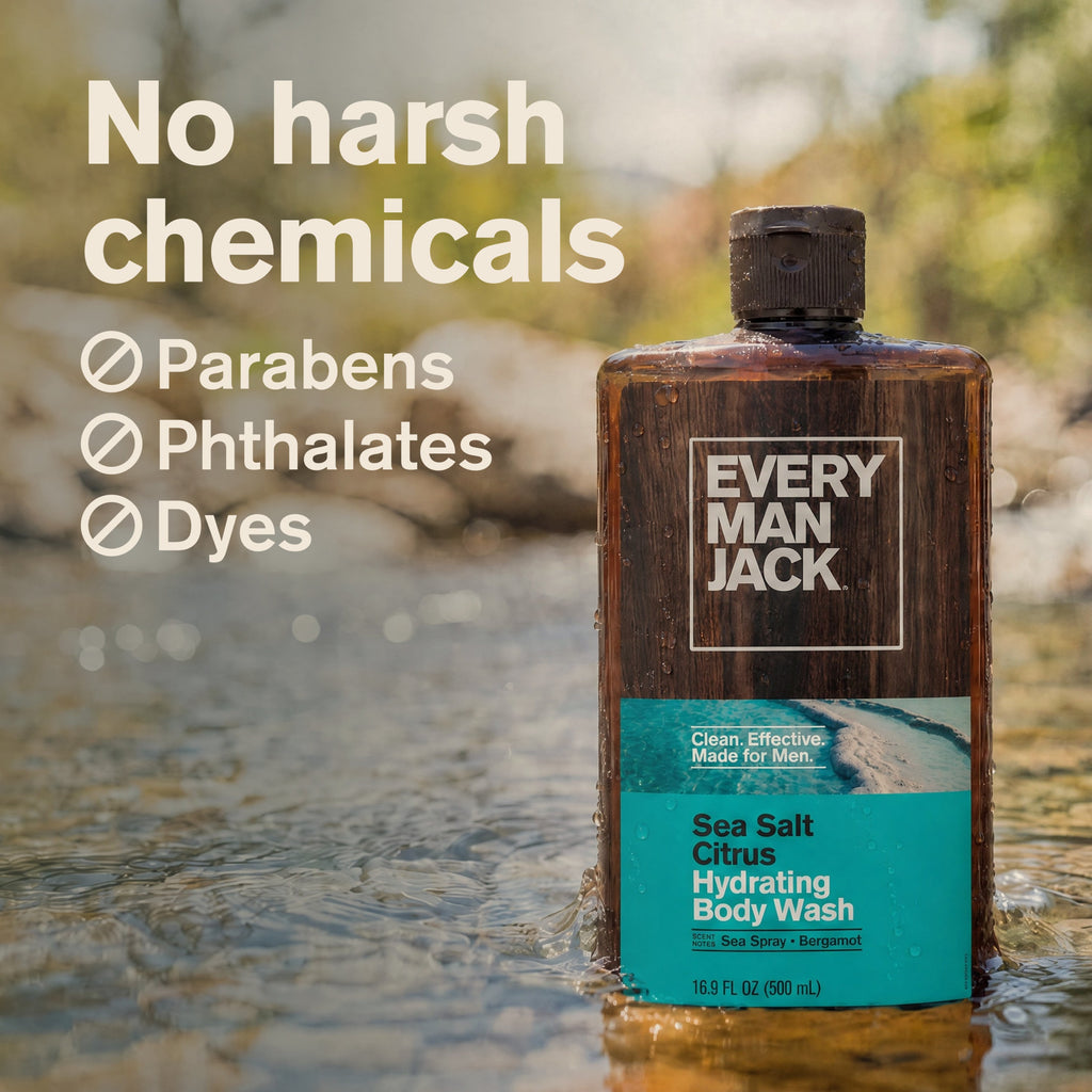 Daily Care Hydrating Body Wash for Men, Naturally Derived for daily home and personal routines with bath body and hygiene
