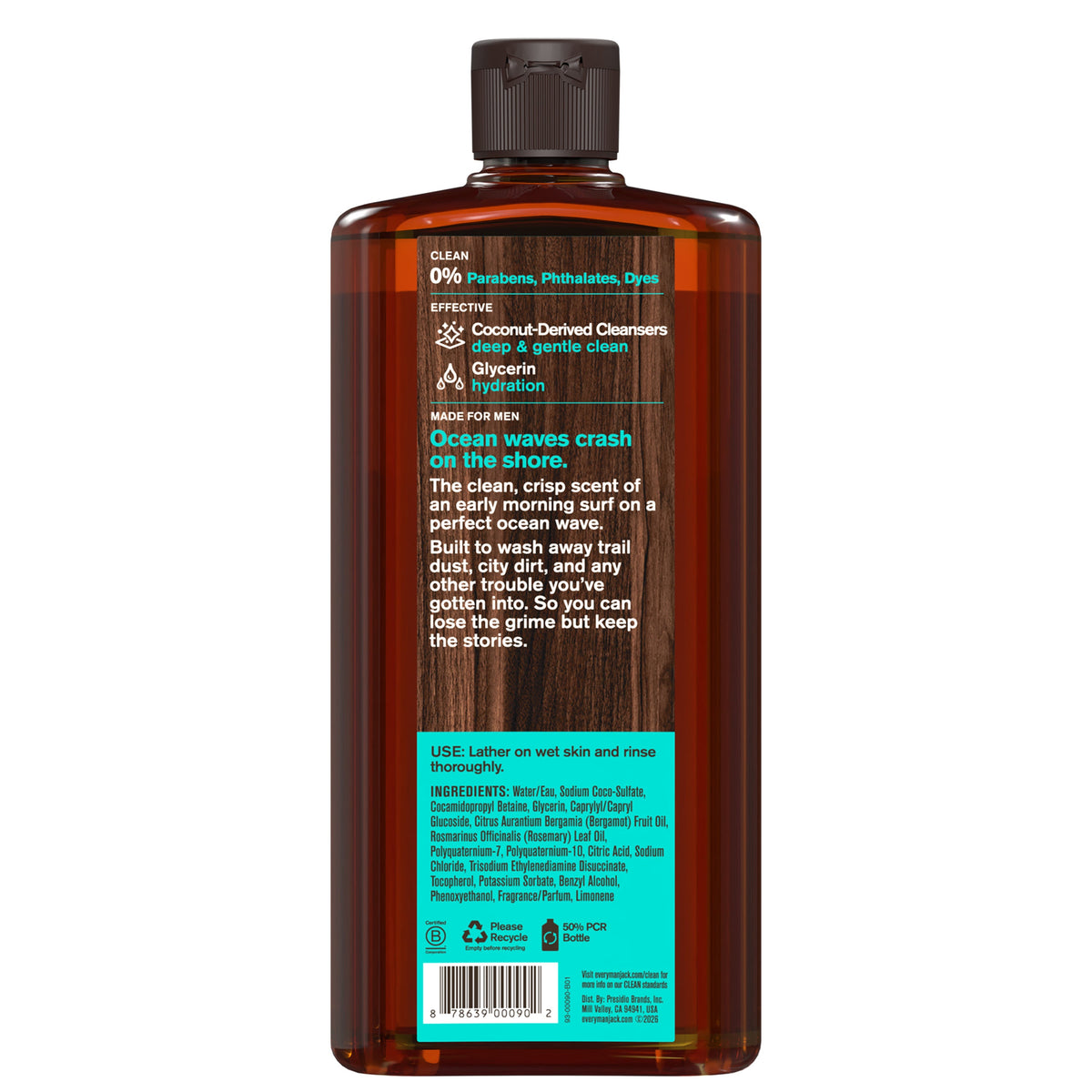 Daily Care Hydrating Body Wash for Men, Naturally Derived for daily home and personal routines with bath body and hygiene