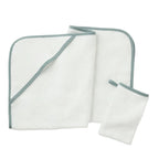 Cloud Loom™ Organic Baby Hooded Towel and Bath Mitt Set