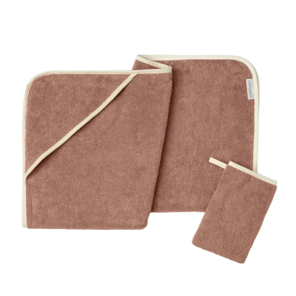 Cloud Loom™ Organic Baby Hooded Towel and Bath Mitt Set