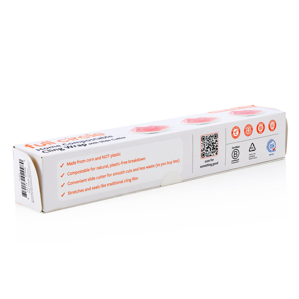 Daily Care Certified Compostable Cling Wrap, 150 sq ft for daily home and personal routines with pantry foods and beverages