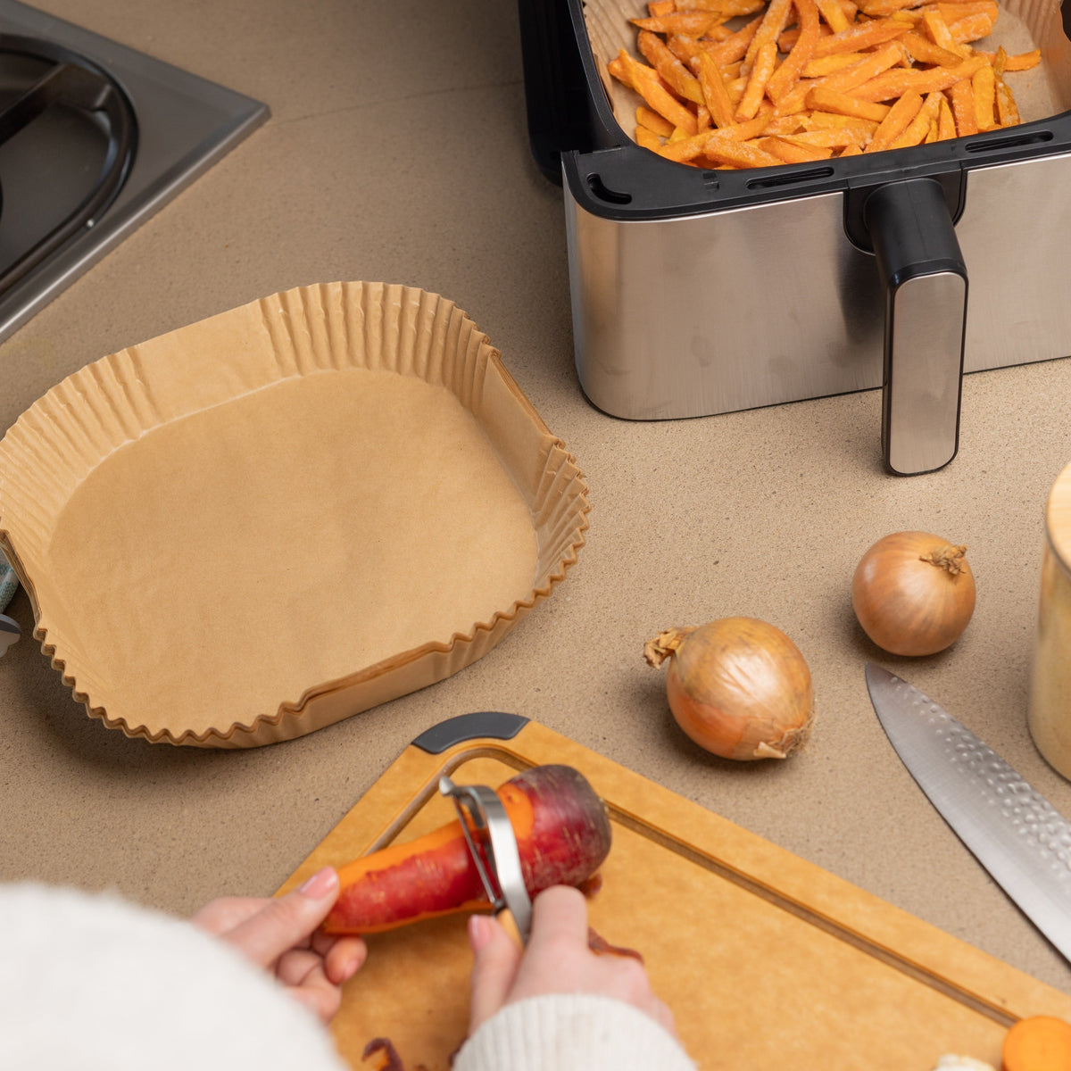Routine Ready Air Fryer Parchment Paper Liners - FSC Certified for daily home and personal routines with general everyday essentials