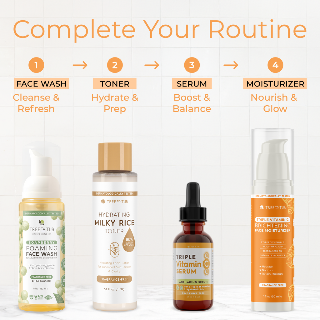 Routine Ready Brightening Face Moisturizer - Triple Vitamin C for daily home and personal routines with facial skin and sun care