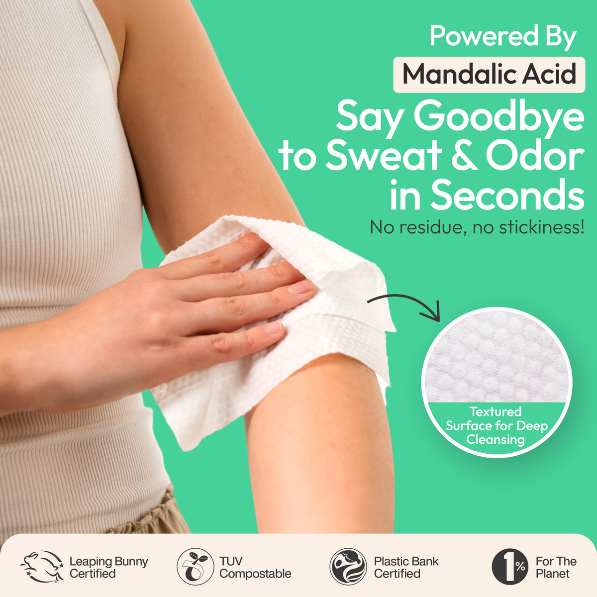 Everyday Home Deodorant Wipes with AHA for daily home and personal routines with bath body and hygiene