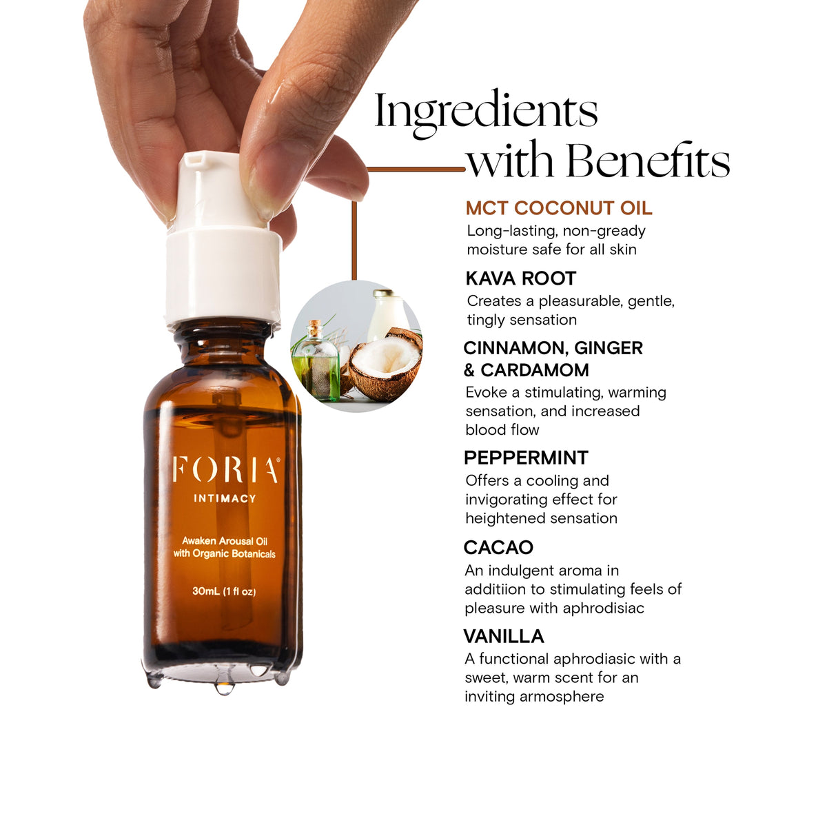 Daily Care Intimacy Awaken Arousal Oil with Organic Botanicals for daily home and personal routines with pantry foods and beverages