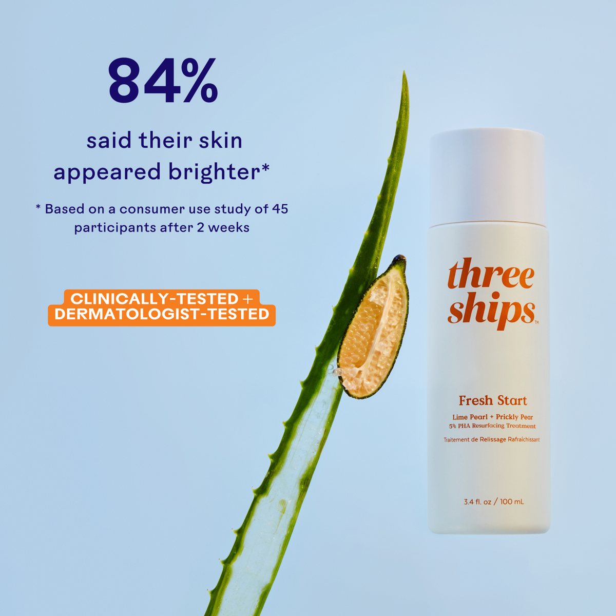 Everyday Home Fresh Start Lime Pearl + Prickly Pear 5% PHA Resurfacing Treatment for daily home and personal routines with facial skin and sun care