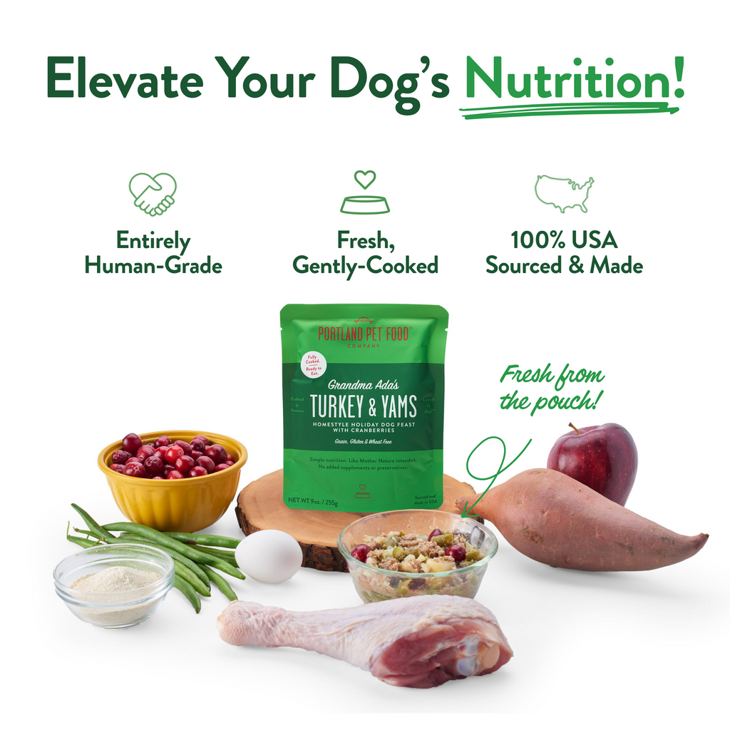 Home Essentials Grandma Ada s Turkey and Yams Human-Grade Dog Meal, Mixer or Meal Topper, 9 oz Pouch - Single for daily home and personal routines with pet care treats and accessories