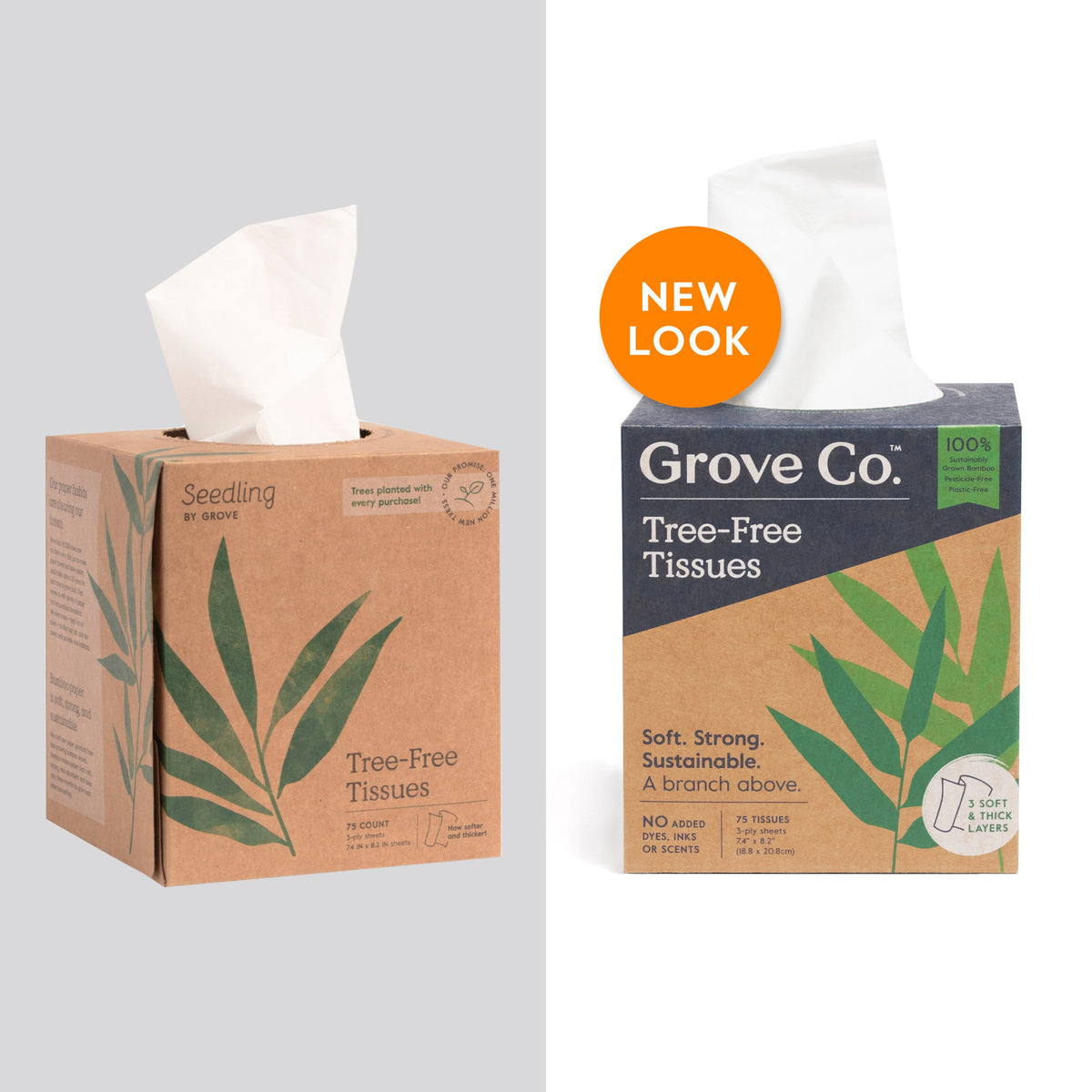 Practical Living 3-Ply Bamboo Facial Tissues 75 sheets per box for daily home and personal routines with facial skin and sun care