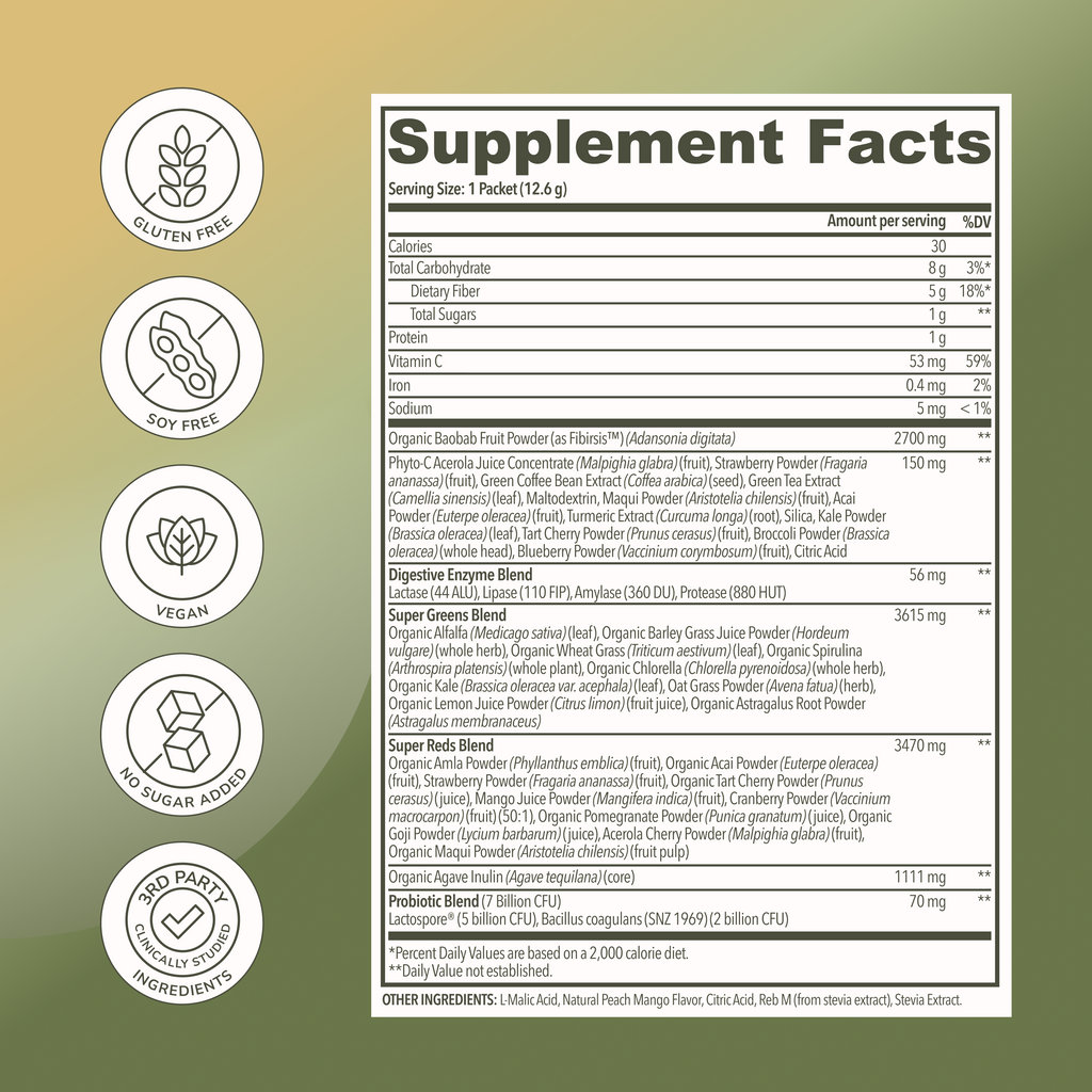 Home Essentials Greens + Superfood for daily home and personal routines with pantry foods and beverages