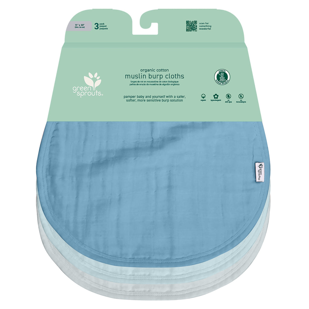 Practical Living fully Certified Organic Cotton Muslin Burp Cloths for daily home and personal routines with general everyday essentials