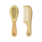 Baby Goat-Hair Brush & Comb Set for Baby's Delicate Scalp