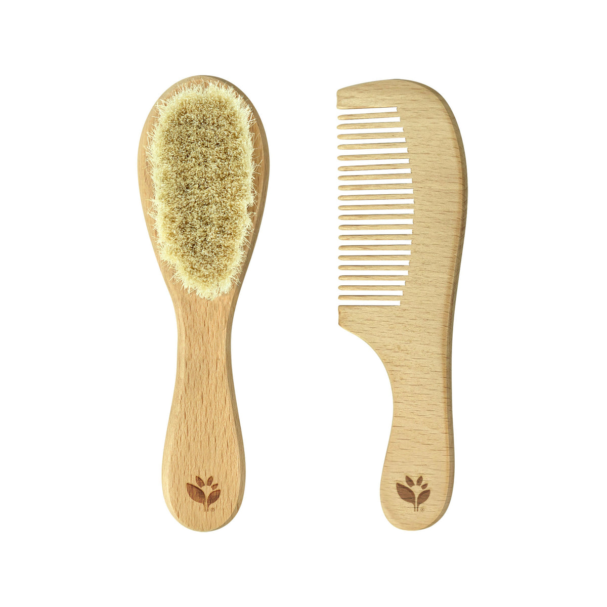 Baby Goat-Hair Brush & Comb Set for Baby's Delicate Scalp