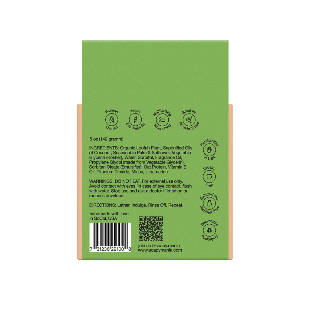 Daily Care Green Juice Froth Exfoliating Loofah Bar Soap for daily home and personal routines with bath body and hygiene