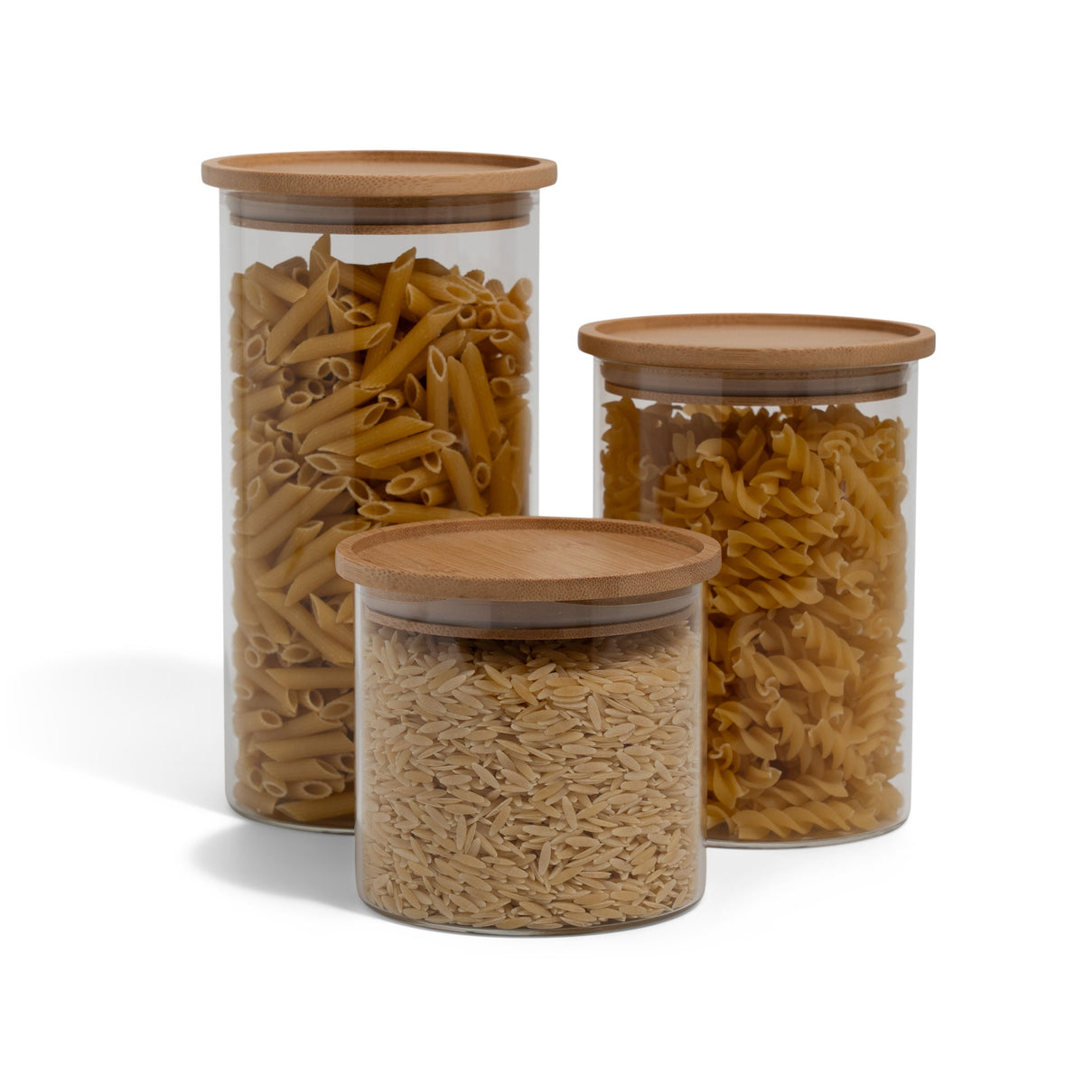 Practical Living Bamboo and Glass Storage Jars for daily home and personal routines with home organization and everyday goods