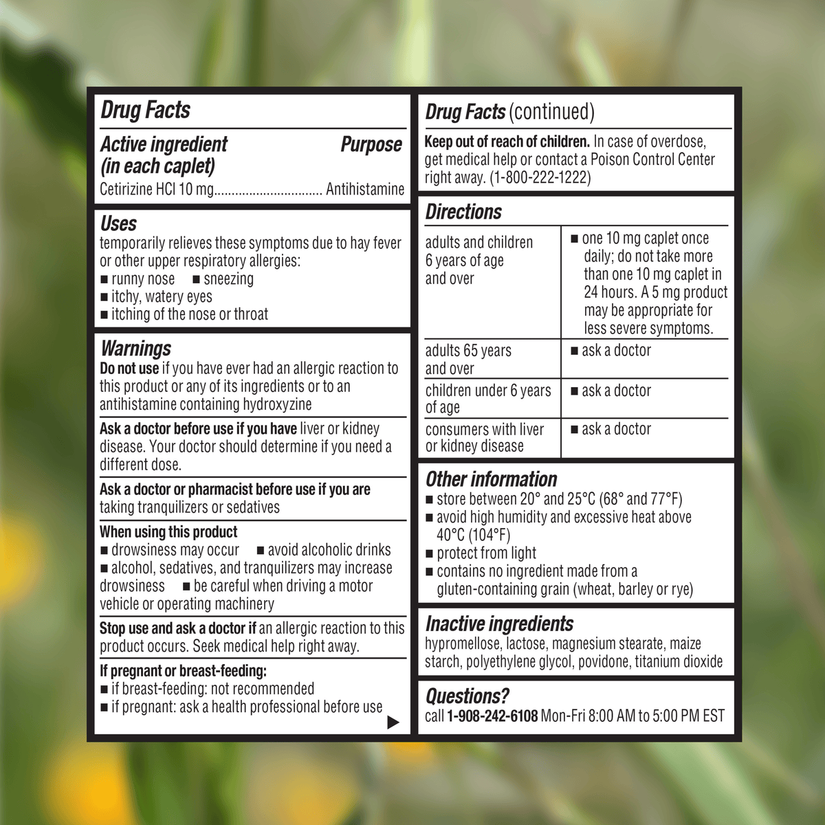 Daily Care All Day Allergy Relief Caplets - Cetirizine HCl 10mg for daily home and personal routines with general everyday essentials