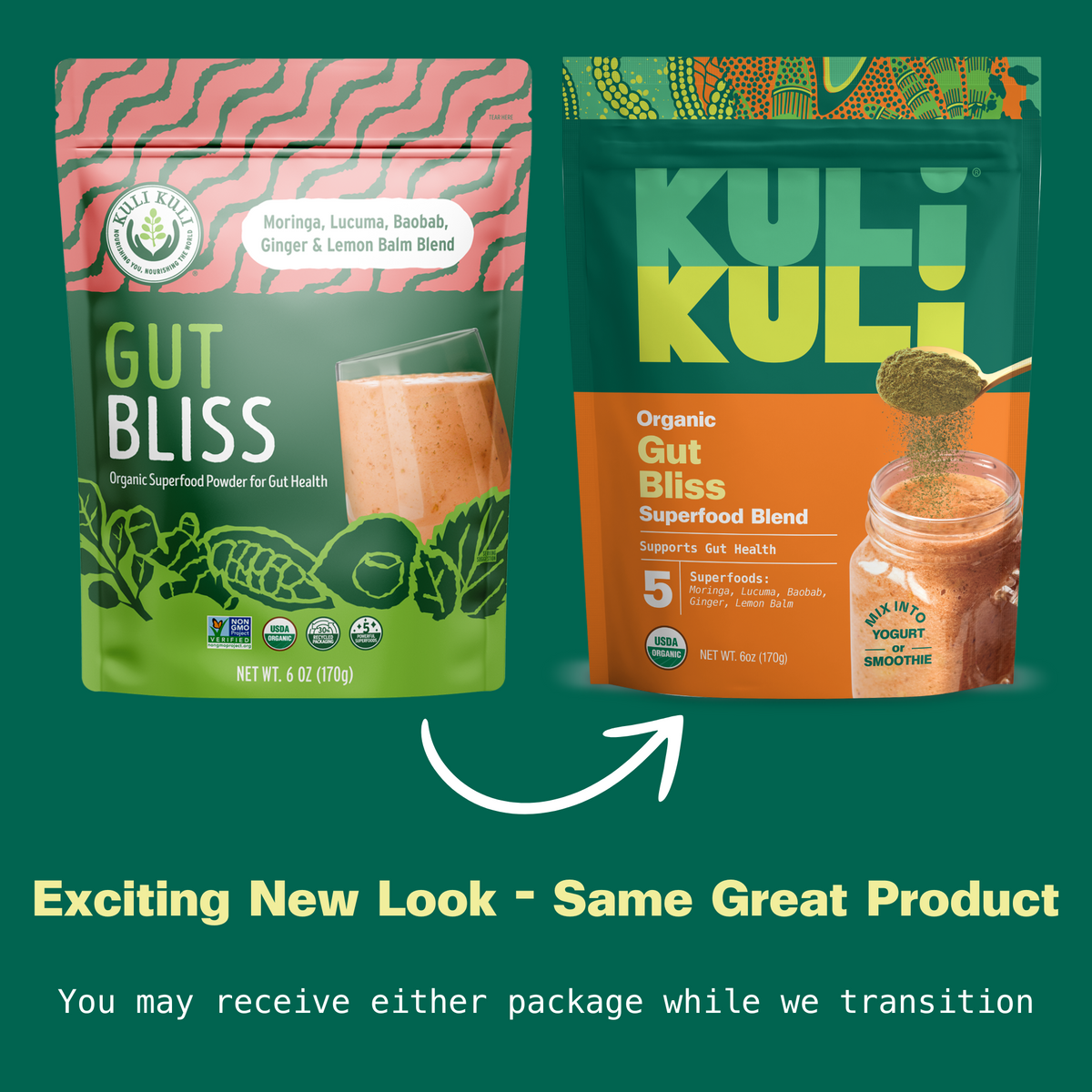 Practical Living Gut Bliss Organic Superfood Blend for daily home and personal routines with pantry foods and beverages