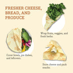 Practical Living Beeswax Wrap for Food - Medium for daily home and personal routines with pantry foods and beverages