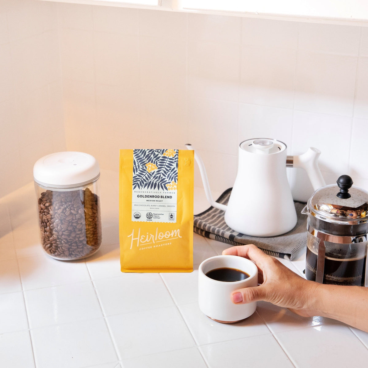Everyday Home Goldenrod Blend ROC Whole Bean Coffee for daily home and personal routines with cookware food storage and kitchen tools