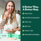 Routine Ready Compostable Snack Bags - Freezer Safe for daily home and personal routines with cookware food storage and kitchen tools