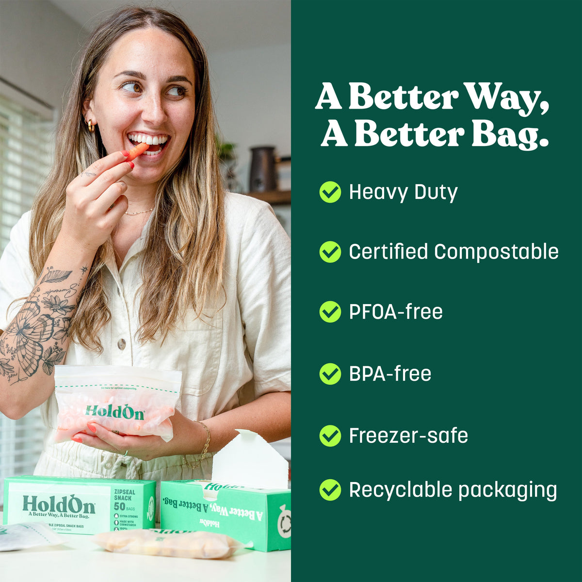 Routine Ready Compostable Snack Bags - Freezer Safe for daily home and personal routines with cookware food storage and kitchen tools