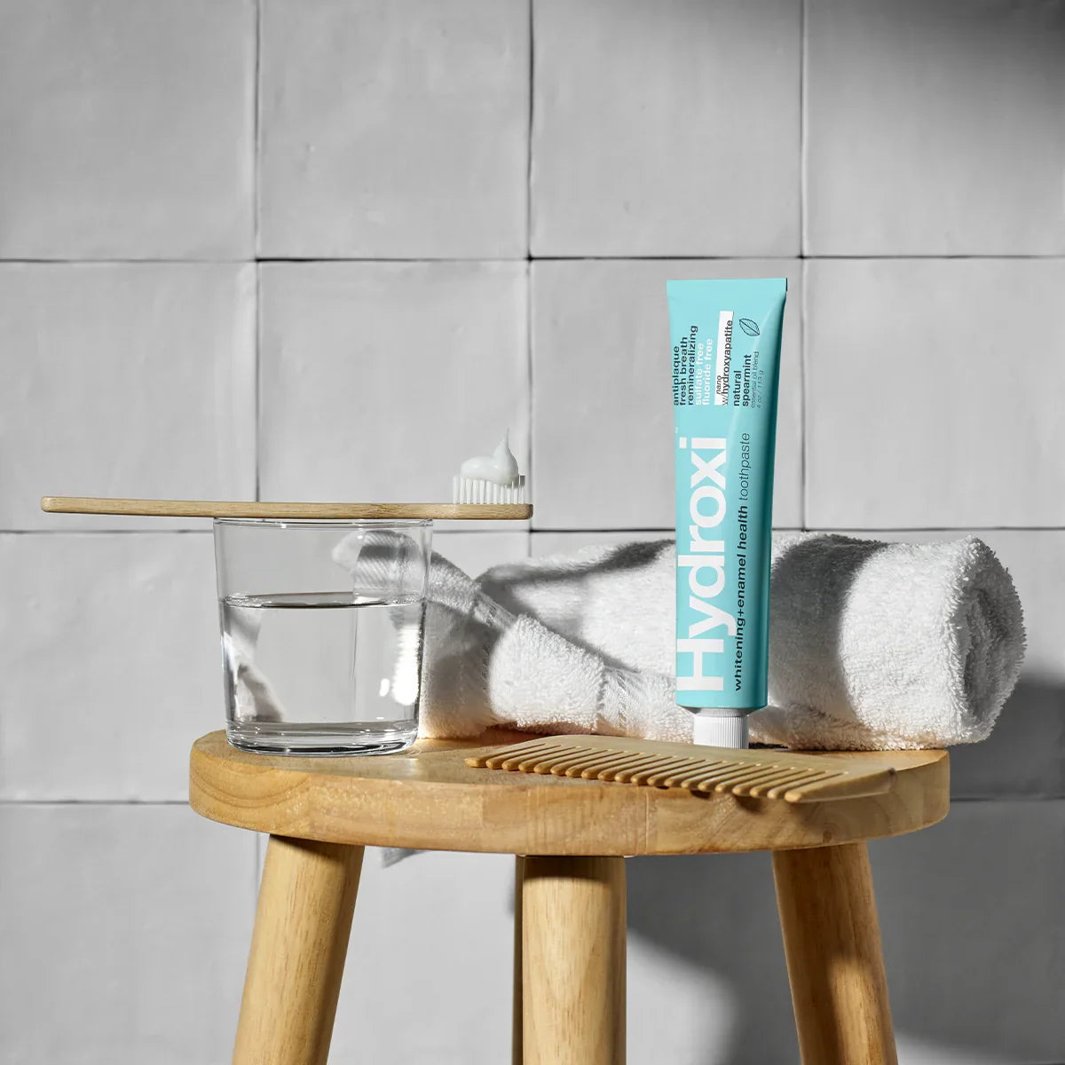 Routine Ready Hydroxi quality Toothpaste - Whitening + Enamel Health w nano-hydroxyapatite for daily home and personal routines with oral care