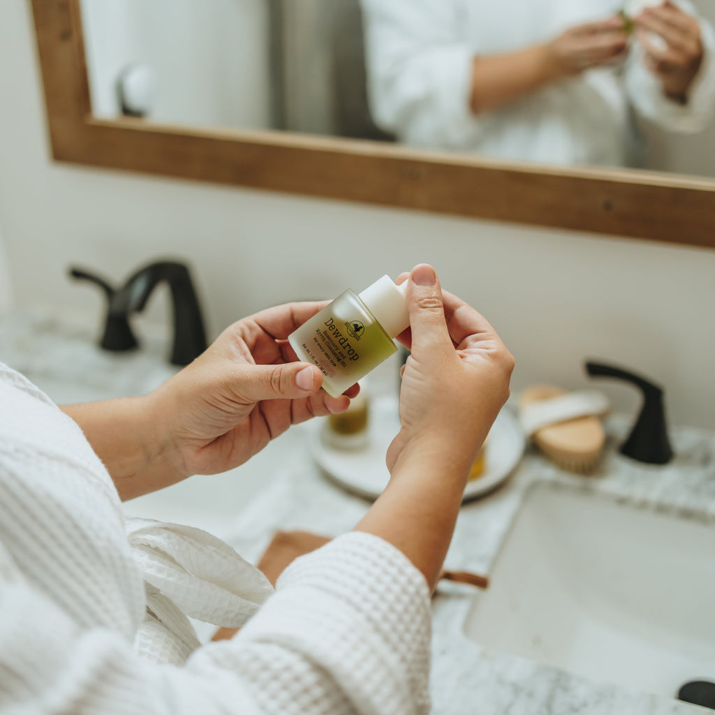 Routine Ready Dewdrop Facial Cleansing Oil for daily home and personal routines with facial skin and sun care