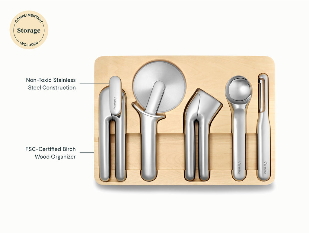 Routine Ready 5-Piece Stainless Steel Kitchen Gadget Set for daily home and personal routines with cookware food storage and kitchen tools