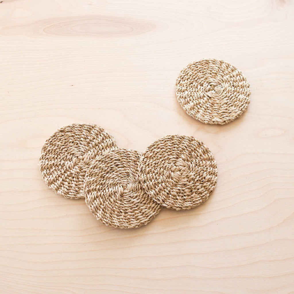 Everyday Home Abaca Coasters, set of 4 for daily home and personal routines with general everyday essentials