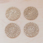 Everyday Home Abaca Coasters, set of 4 for daily home and personal routines with general everyday essentials