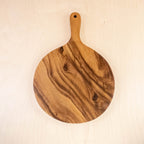 Routine Ready Acacia Cutting Board - Round with handle for daily home and personal routines with general everyday essentials