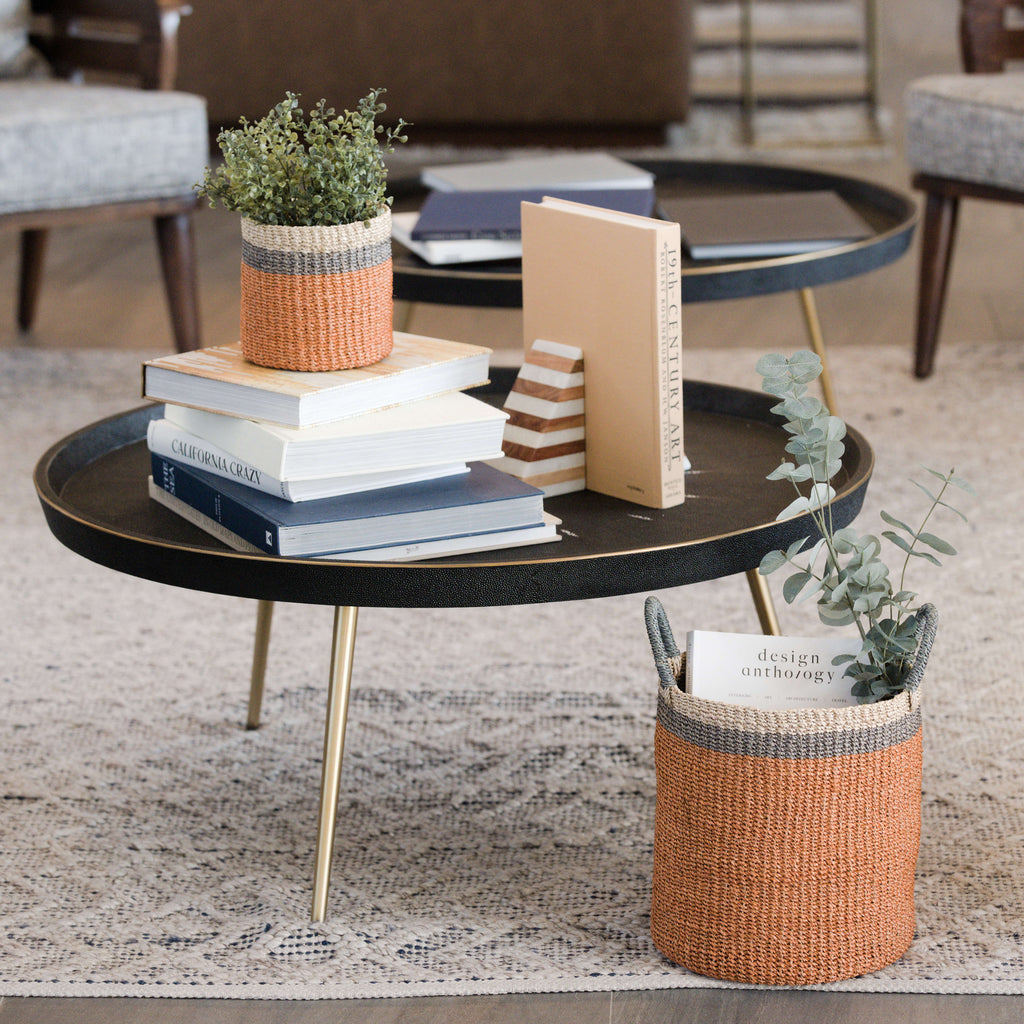 Everyday Home Abaca Cylinder Tabletop Basket for daily home and personal routines with home organization and everyday goods