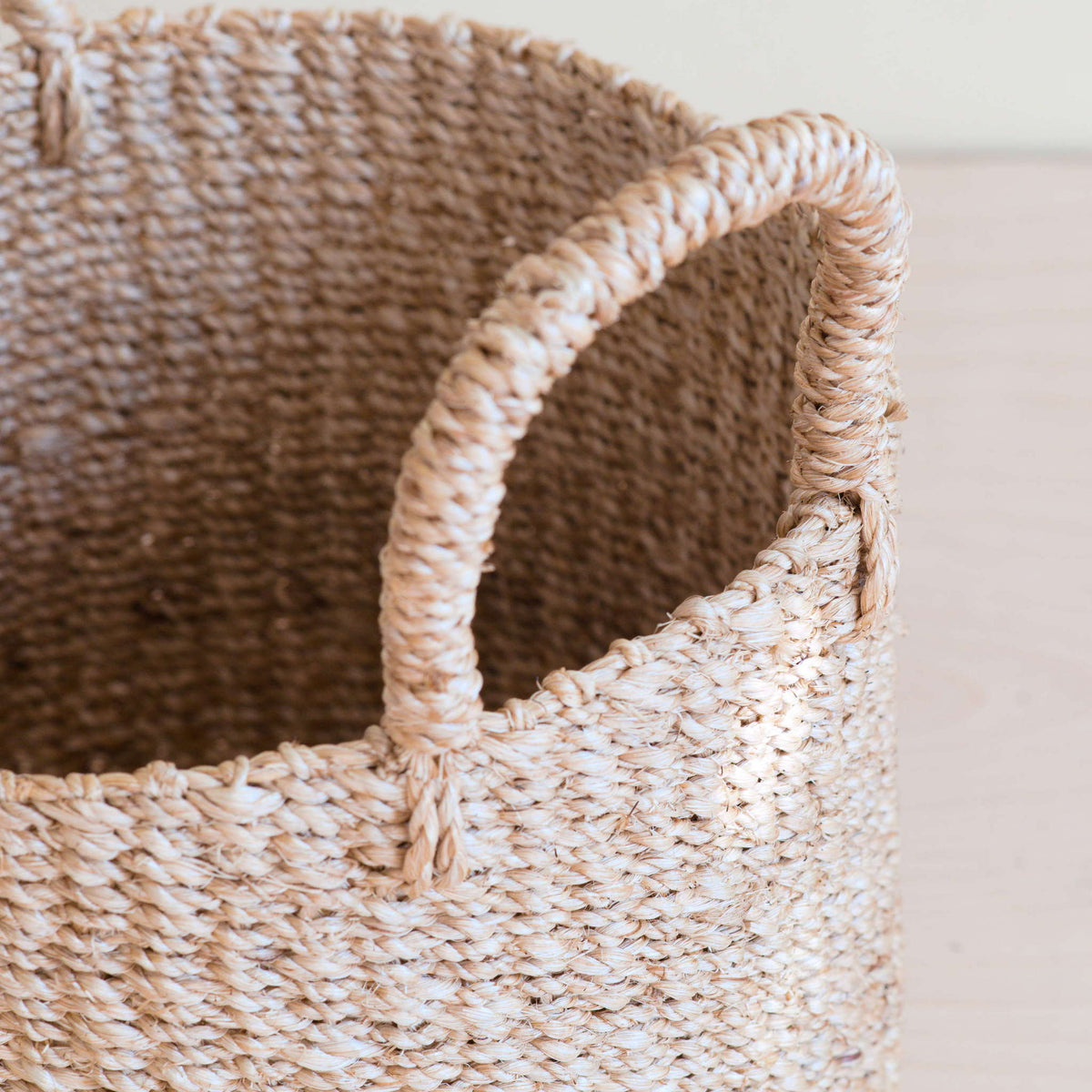 Practical Living Abaca Cylinder Tabletop Basket with Handles, Set of 2 for daily home and personal routines with home organization and everyday goods