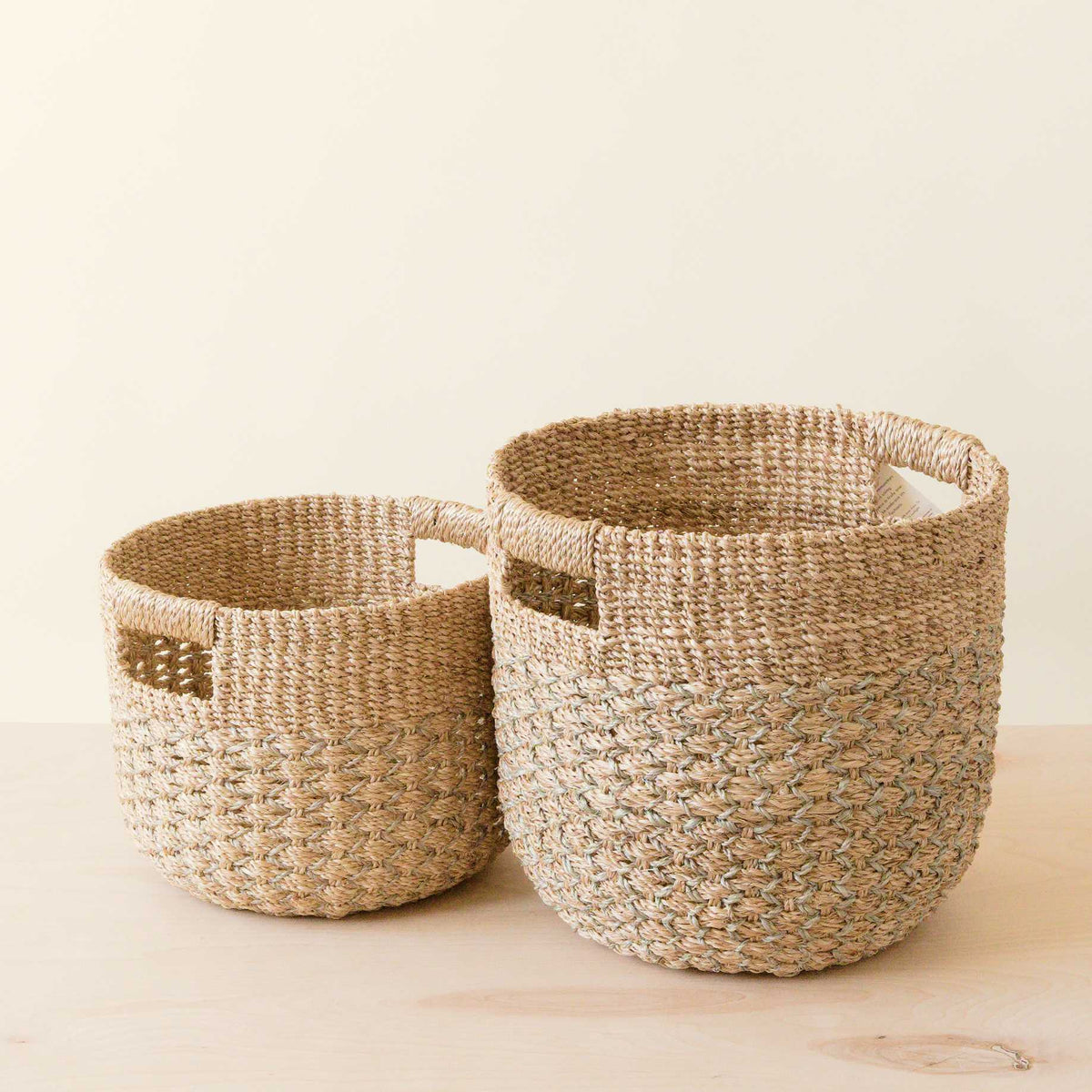Daily Care Abaca Round Bottom Basket, nested set of 2 for daily home and personal routines with home organization and everyday goods