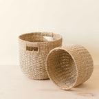 Daily Care Abaca Round Bottom Basket, nested set of 2 for daily home and personal routines with home organization and everyday goods
