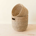 Daily Care Abaca Round Bottom Basket, nested set of 2 for daily home and personal routines with home organization and everyday goods