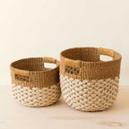 Practical Living Abaca Round Bottom Basket, nested set of 2 for daily home and personal routines with home organization and everyday goods