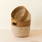 Practical Living Abaca Round Bottom Basket, nested set of 2 for daily home and personal routines with home organization and everyday goods