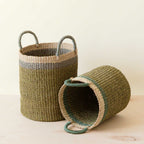 Routine Ready Abaca Cylinder Basket with Handles, Set of 2 for daily home and personal routines with home organization and everyday goods