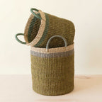 Routine Ready Abaca Cylinder Basket with Handles, Set of 2 for daily home and personal routines with home organization and everyday goods