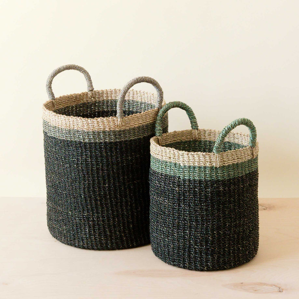 Home Essentials Abaca Cylinder Basket with Handles, Set of 2 for daily home and personal routines with home organization and everyday goods